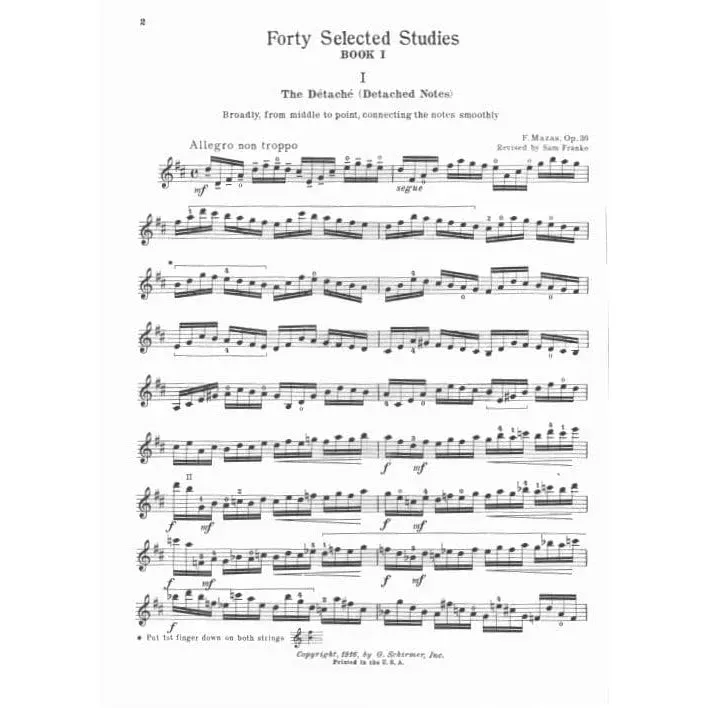 Shar Music Mazas Op 36 Heft 1 Etüden für Violine