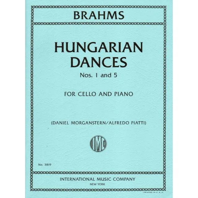 Brahms Ungarische Tänze 1+5 Cello-Noten Klavier Piatti