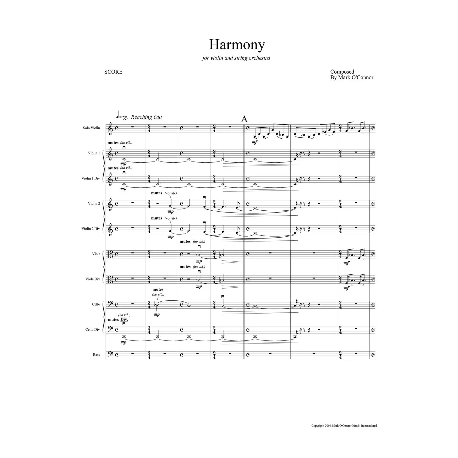 Mark O'Connor Harmony Partitur Download Violine Streicher