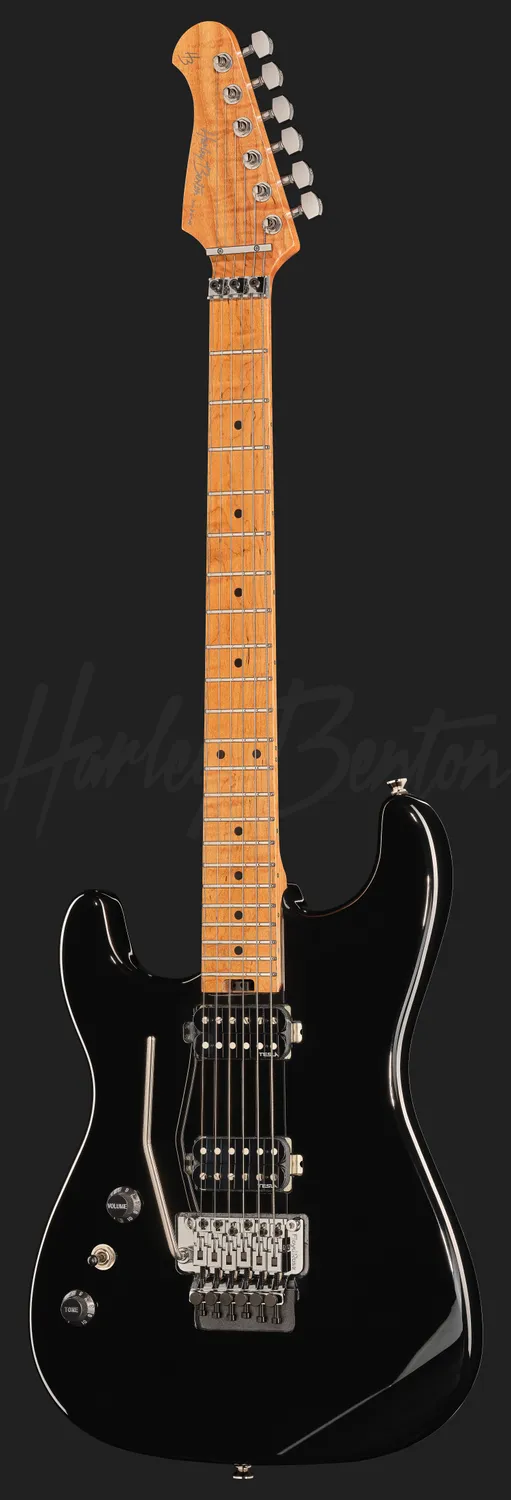 Harley Benton ST-80FR MN LH E-Gitarre schwarz Linkshand