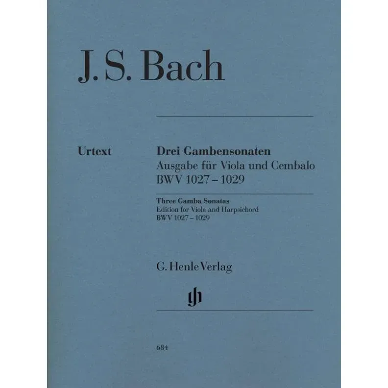 Shar Music Bach 3 Gambensonaten BWV 1027-1029 Noten Viola