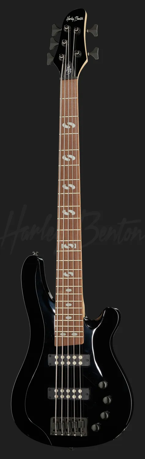 Harley Benton B-550 E-Bass Schwarz 5-saitig aktiv