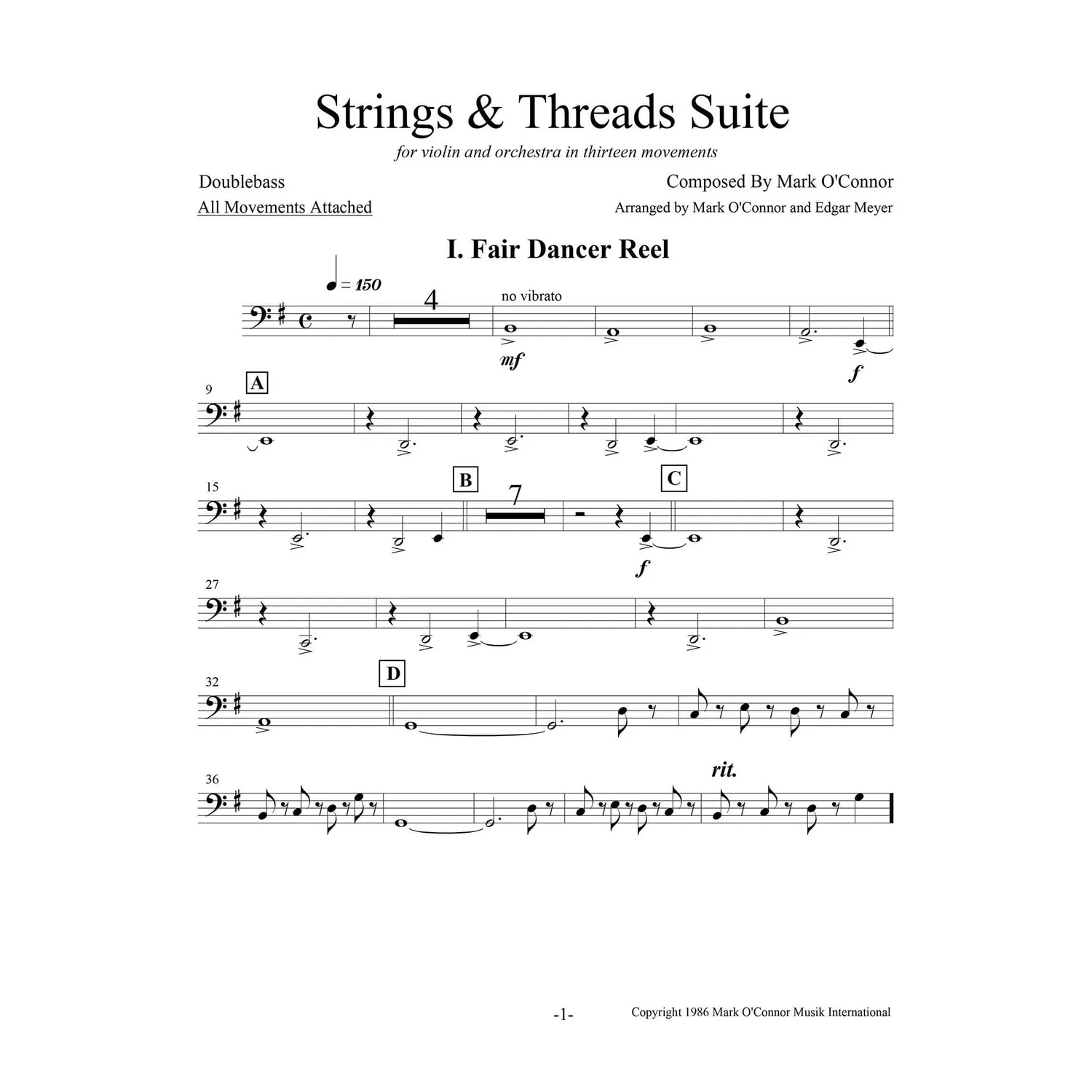 O'Connor Strings Threads Suite Violine Orchester Stimmen Download