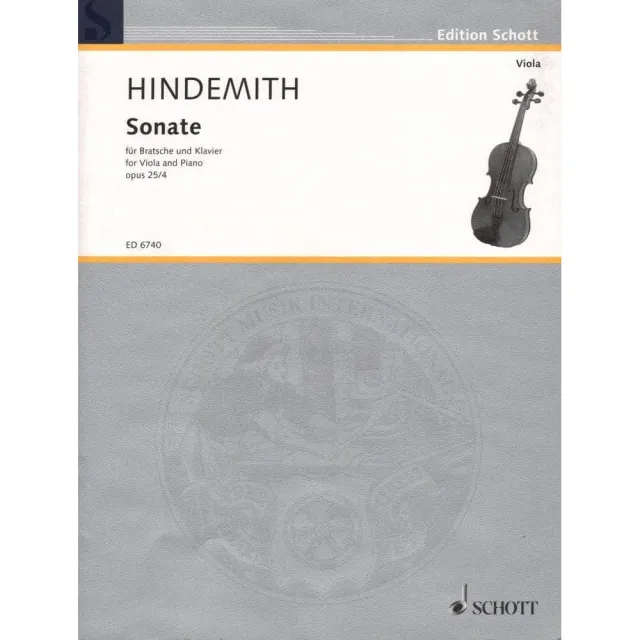 Shar Music Hindemith Sonate Op. 25 Nr. 4 Noten für Viola und Klavier