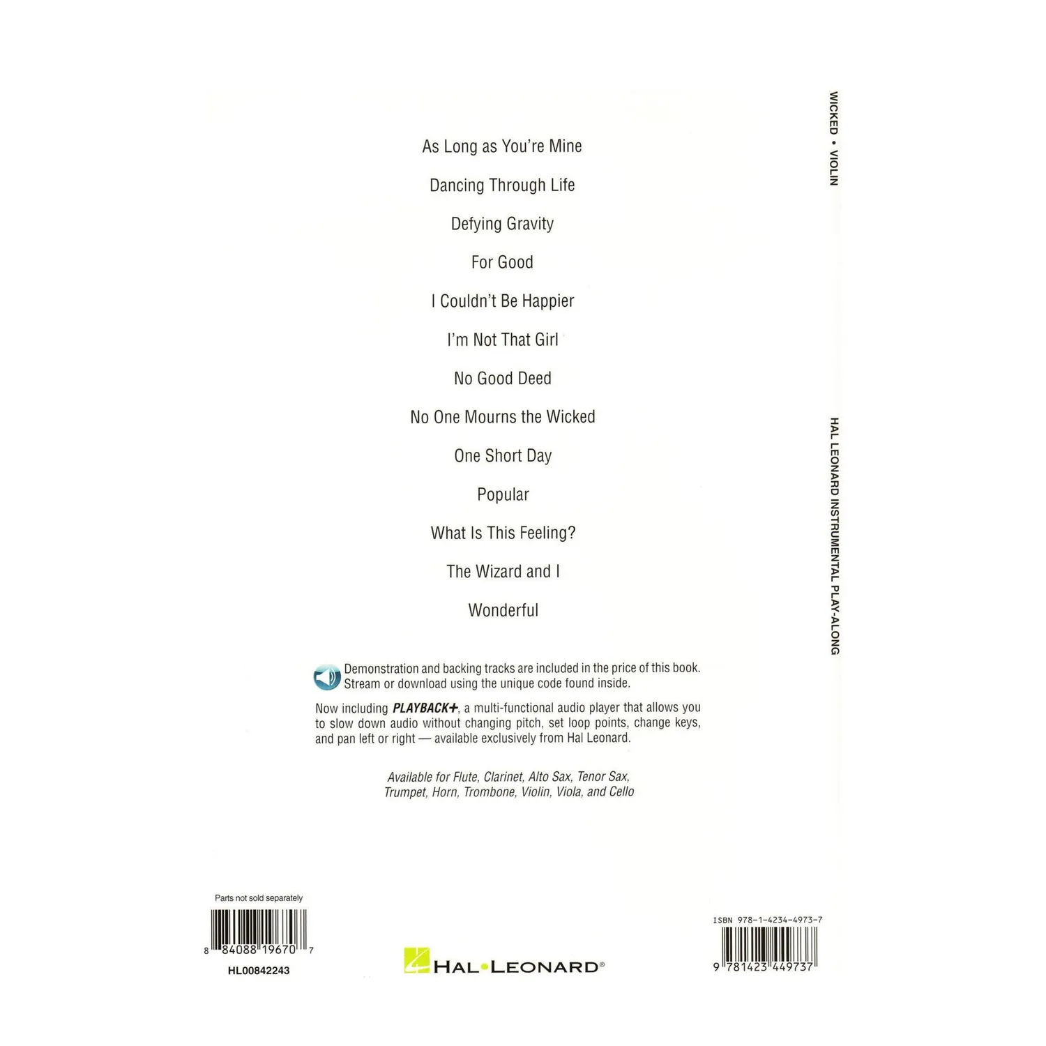 Shar Music Wicked 13 Songs Violine Noten mit Audio