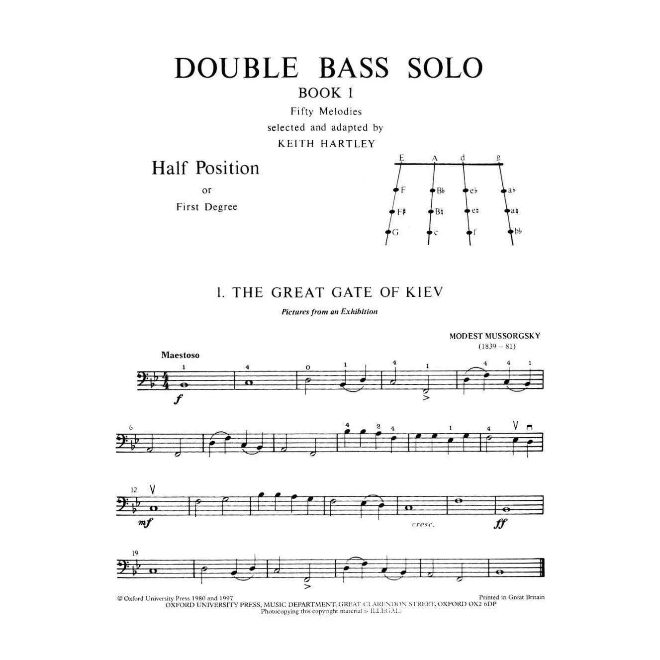 Oxford Double Bass Solo Vol.1 Noten Kontrabass Erweiterte Ausgabe