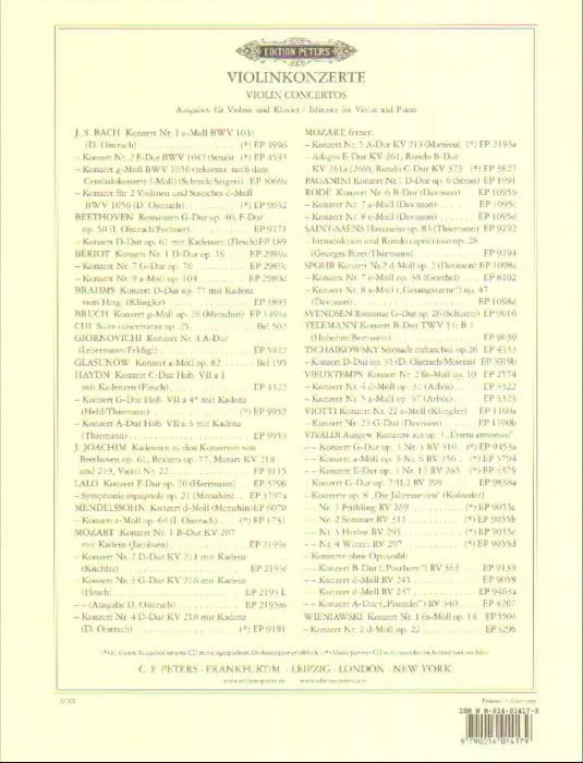 Peters Sitt 50 Daily Exercises Op. 98 Violinnoten Etüden