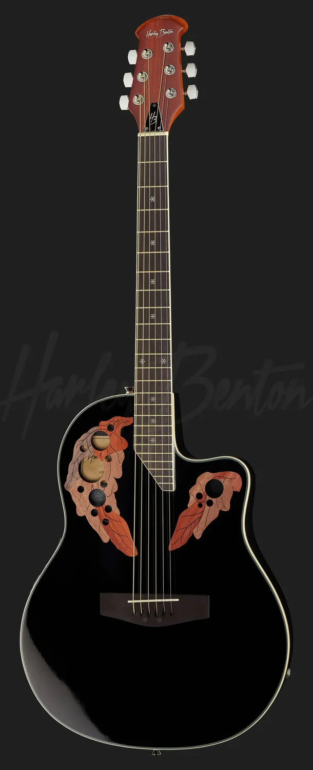 Harley Benton HBO-850BK E-Akustikgitarre Schwarz