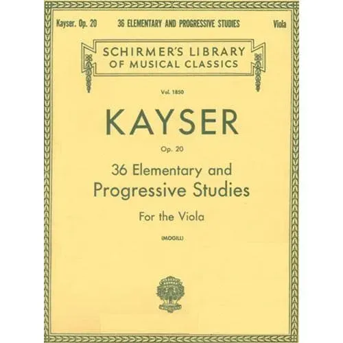Schirmer Kayser 36 Etüden Op.20 Violanoten Viola