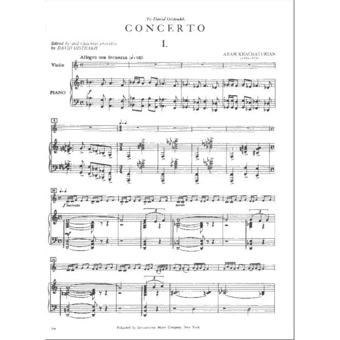 International Khachaturian Violinkonzert Noten Violine Klavier Oistrakh