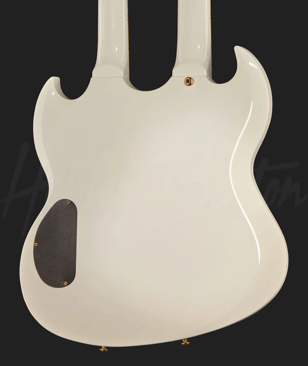 Harley Benton DC-Custom II 612 Doppelhals-Gitarre weiß