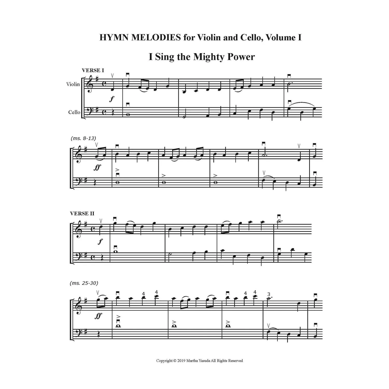 Yasuda Hymn Melodies Vol I Noten Violine Cello Download