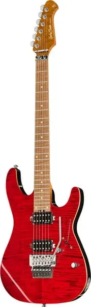 Harley Benton Fusion-III HH FR Roasted E-Gitarre Flame Cherry