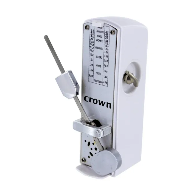 Crown Mini Metronom Weiß mechanisch Geigenkasten Taktgeber