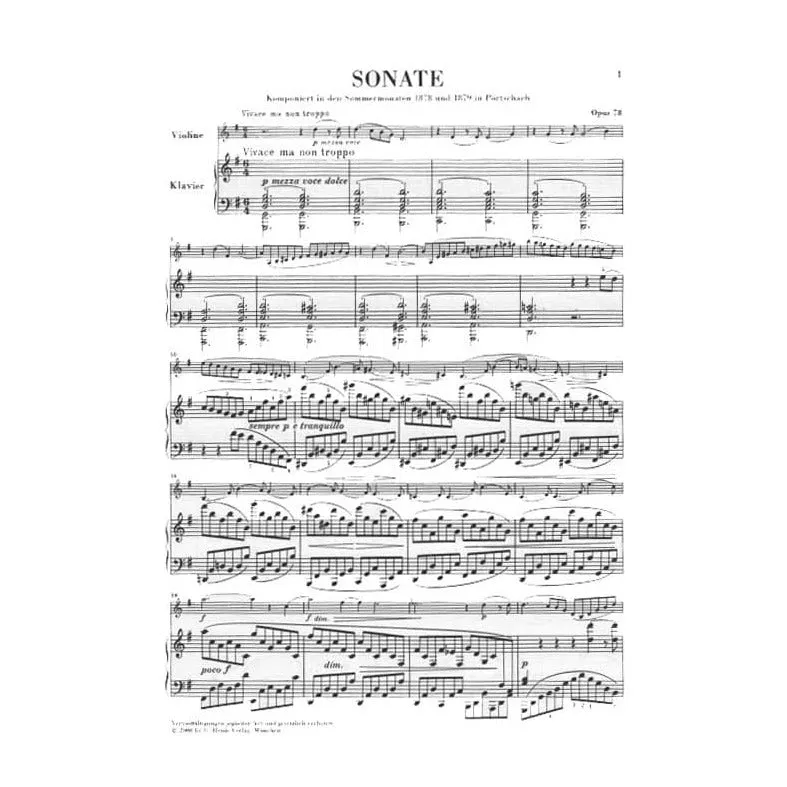 Shar Music Henle Brahms Sonate G-Dur Op.78 Noten Violine Klavier