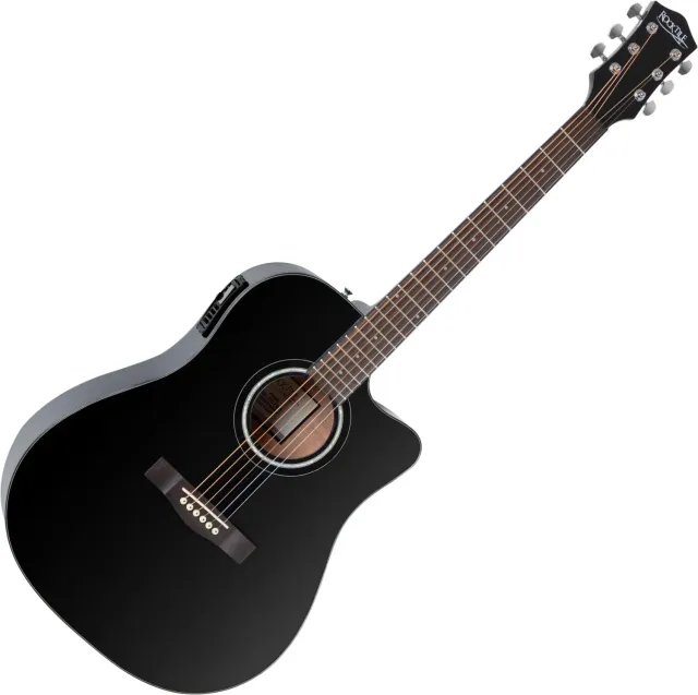 Rocktile D-60CE Westerngitarre Schwarz Dreadnought EQ