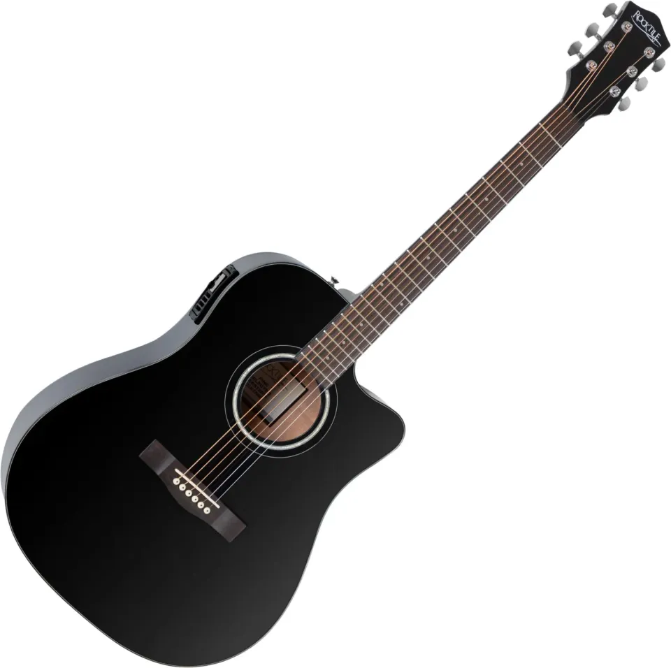 Rocktile D-60CE Westerngitarre Schwarz Dreadnought EQ