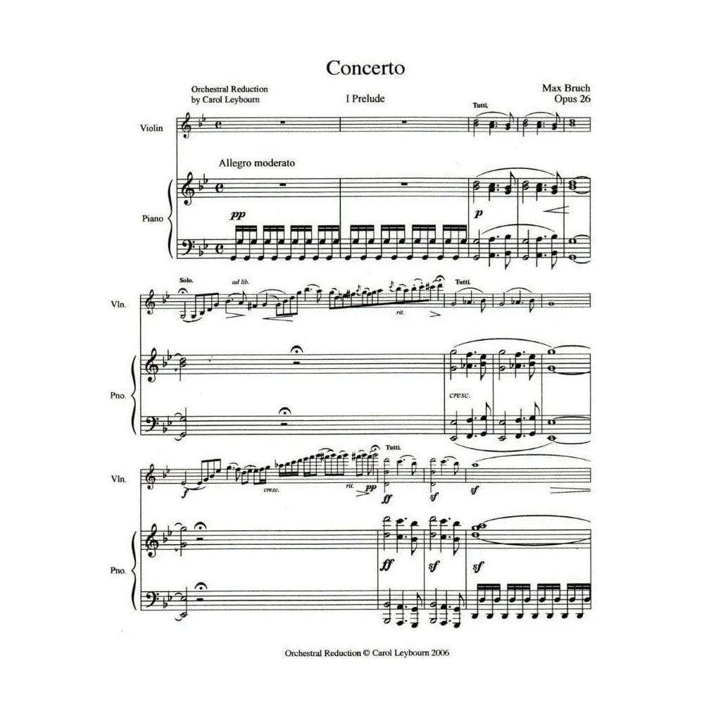 Shar Music Bruch Violinkonzert Nr.1 g-Moll Op.26 Noten Klavierbegleitung