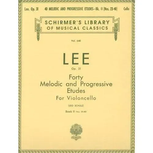 Lee 40 Etüden Op 31 Vol 2 Noten Cello Nr 23-40 Schulz