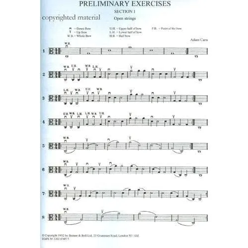 Carse Viola School Book 1 Bratschennoten Vorübungen