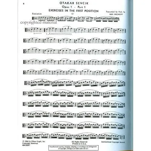 Shar Music Sevcik School of Technics Op.1 Teil 1 Noten Viola