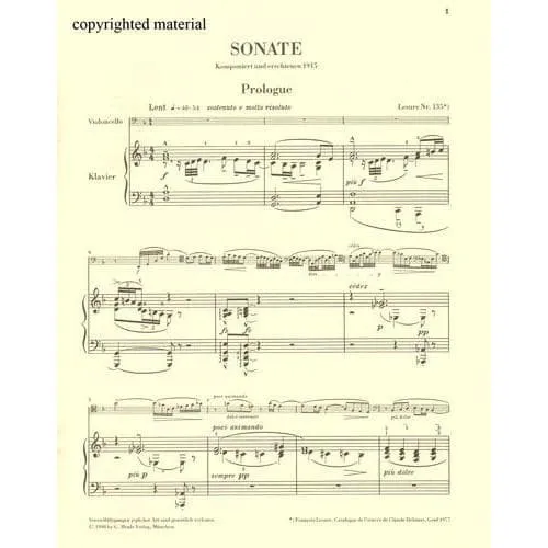 Henle Debussy Sonate d-moll Noten Cello Klavier Urtext