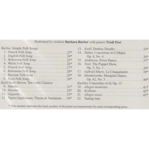 Barbara Barber Solos Young Violinists Vol.1 CD Noten