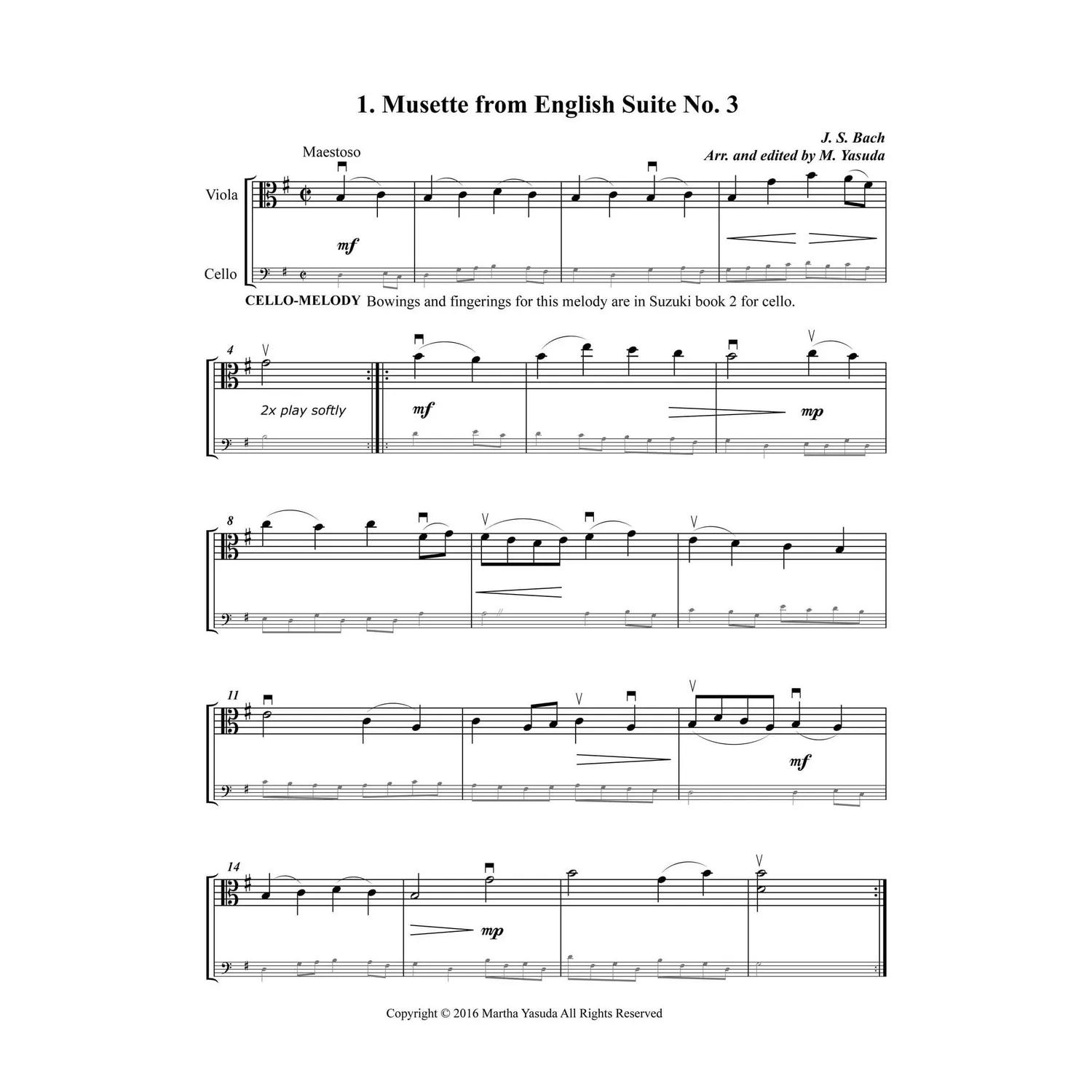 Yasuda Flip-Flop Melodies Viola Cello Vol. II Download