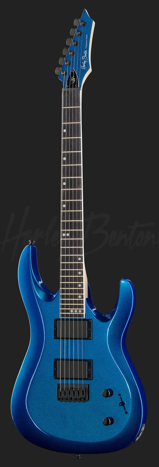 Harley Benton Rock R-446 E-Gitarre Blue Metallic Humbucker