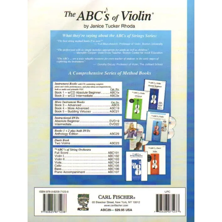 Shar Music ABCs of Violin Anthology Violinschule Buch + 2 DVDs Anfänger