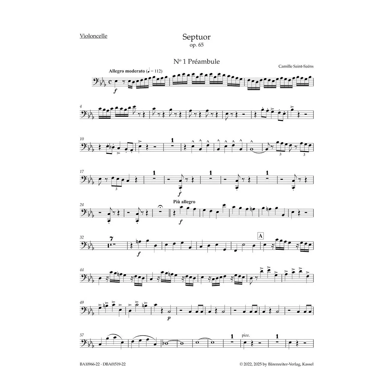 Bärenreiter Saint-Saëns Septett Op. 65 Stimmen Ensemble