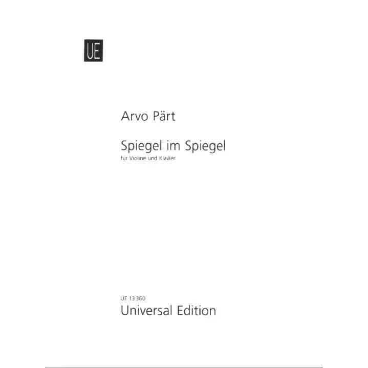 Universal Edition Pärt Spiegel im Spiegel Noten Violine Klavier