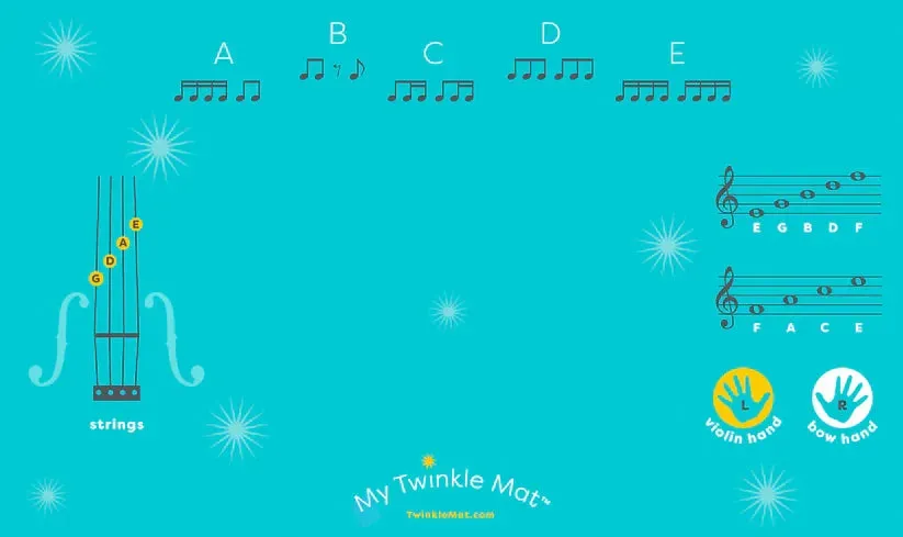 Shar Music Twinkle Mat Übungsmatte groß Geige Fußaufkleber