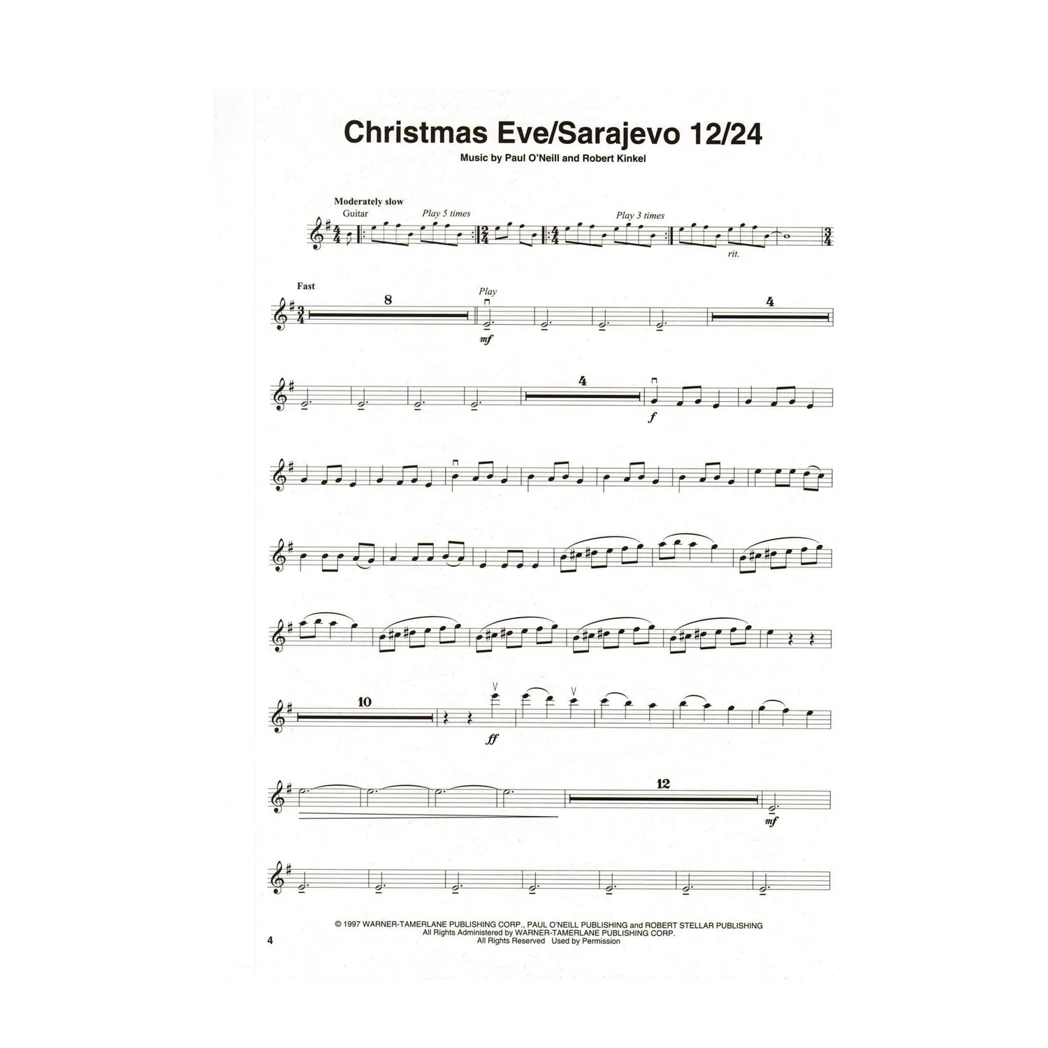 Hal Leonard Trans-Siberian Orchestra Vol 40 Noten Violine
