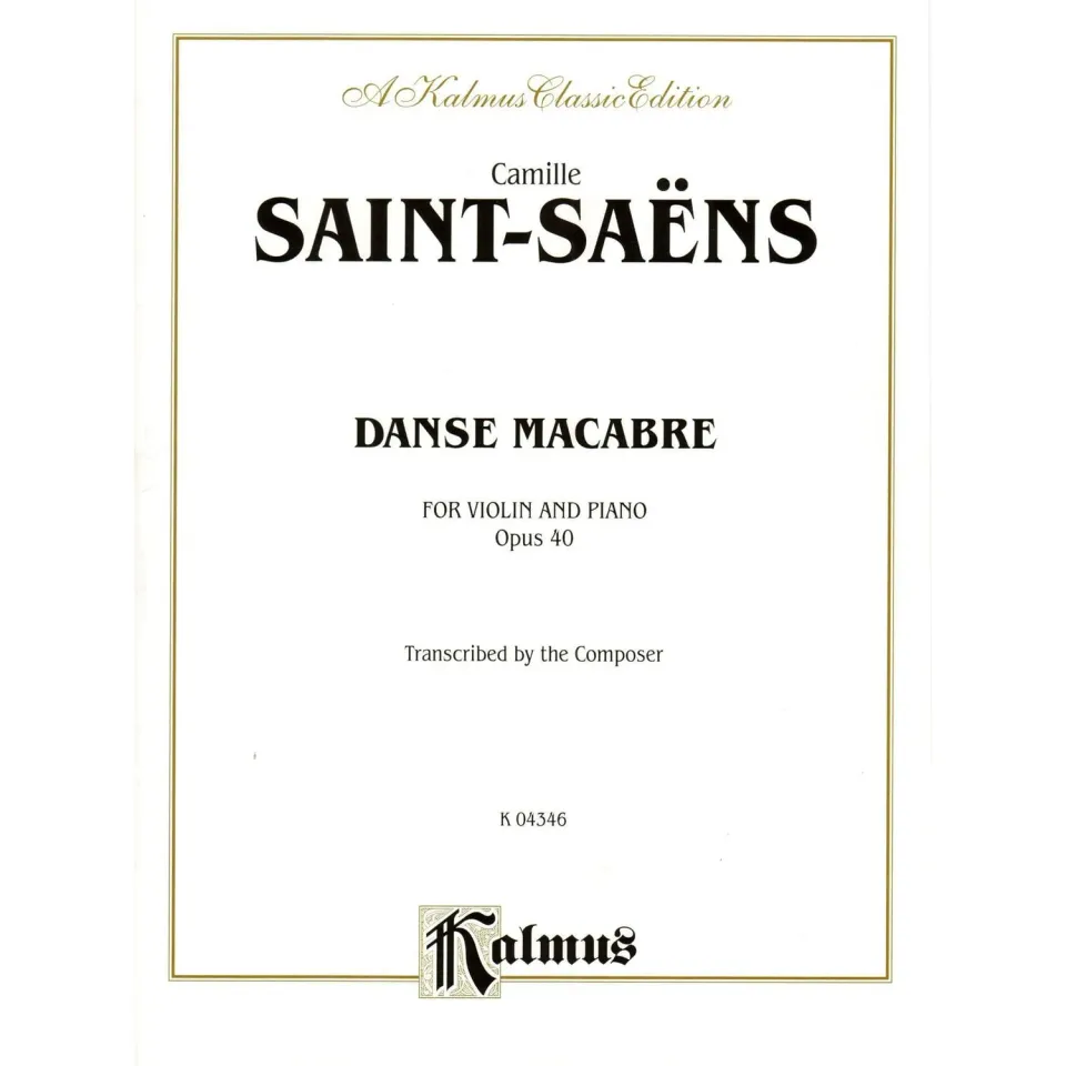 Kalmus Saint-Saens Danse Macabre Op. 40 Noten Violine Klavier Scordatura