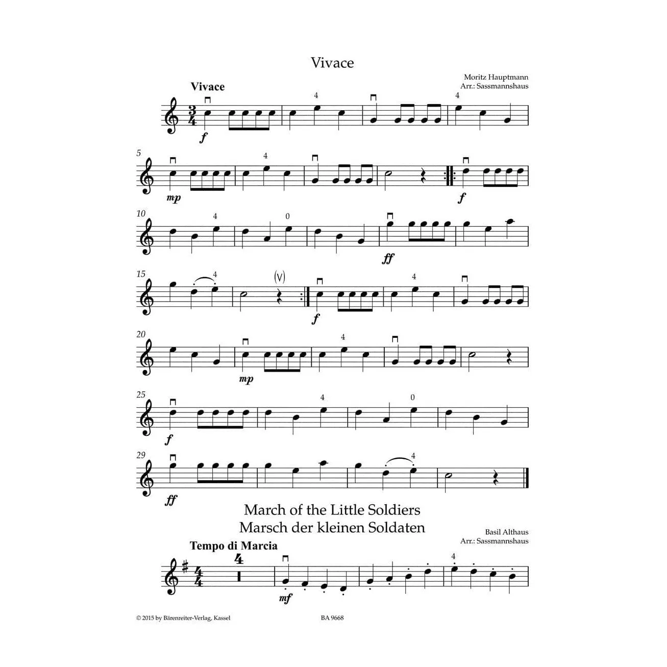Bärenreiter Sassmannshaus Violin Recital Album 1 Noten erste Lage