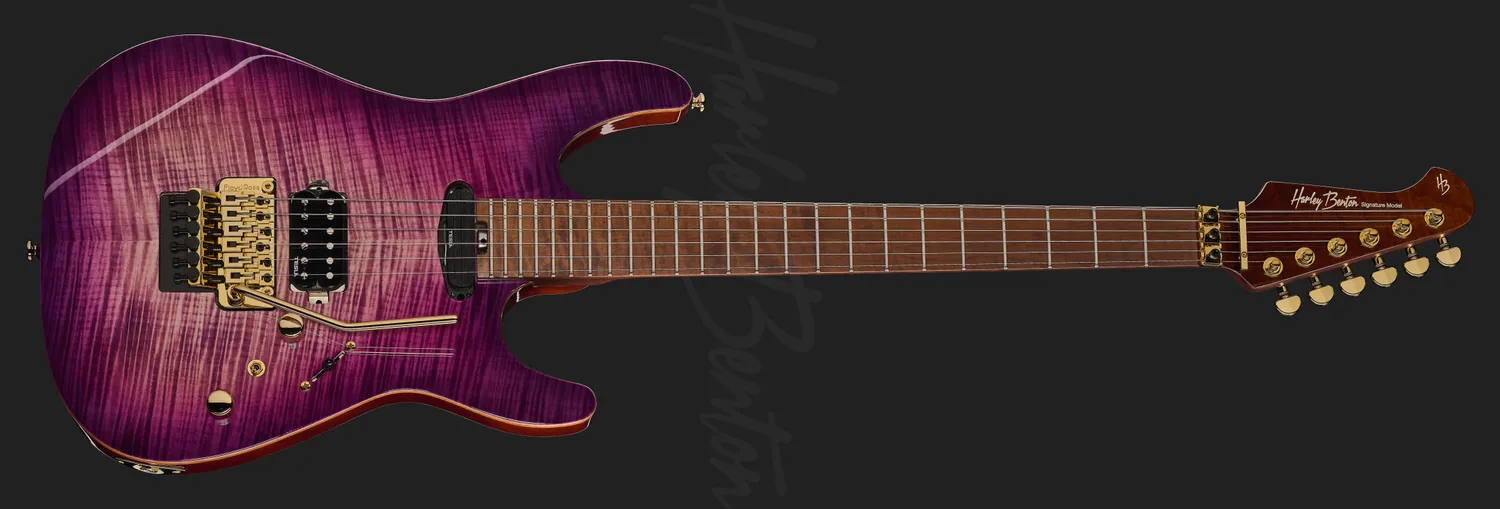 Harley Benton Guitar MAX Fusion Signature E-Gitarre lila