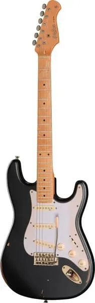 Harley Benton Aged ST-62LA E-Gitarre Schwarz Singlecoil