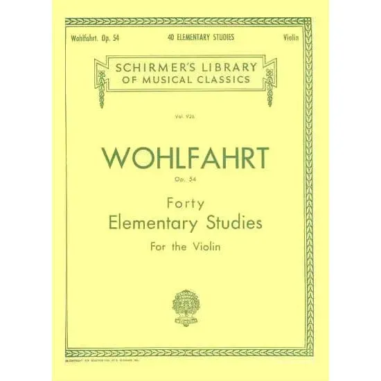 Schirmer Wohlfahrt 40 Etüden Op 54 Noten Violine 1. Lage