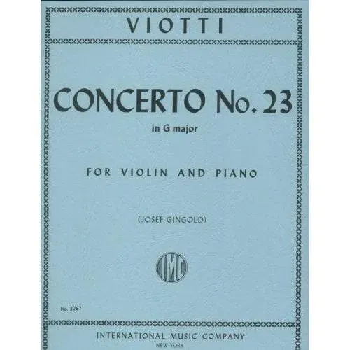 Viotti Konzert Nr. 23 G-Dur Violin-Klaviernoten Gingold