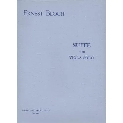 Broude Brothers Bloch Suite Noten Viola solo