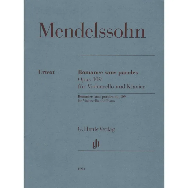 Henle Mendelssohn Romance sans paroles Op.109 Cellonoten Urtext