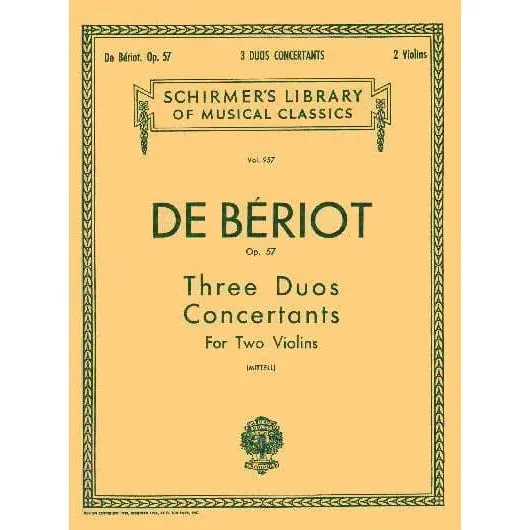 Bériot Op 57 Duos Violinennoten Schirmer
