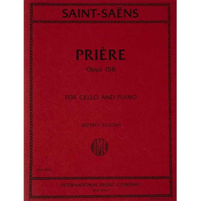 Shar Music Saint-Saens Priere Op.158 Cello Noten für Cello Klavier