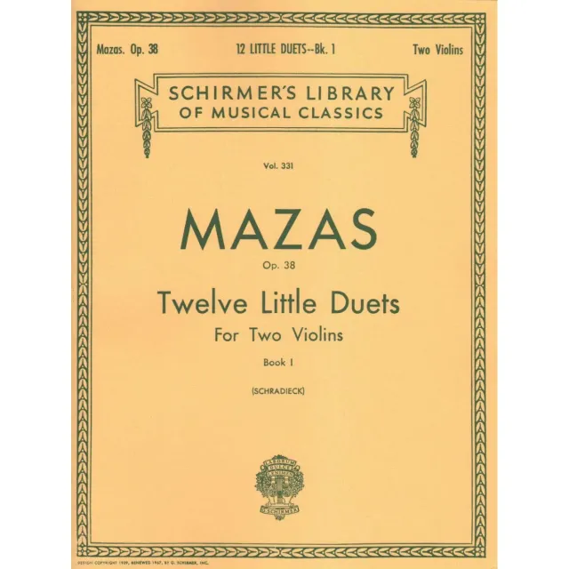 Shar Music Mazas 12 kleine Duette Op.38 Heft 1 Noten Violine