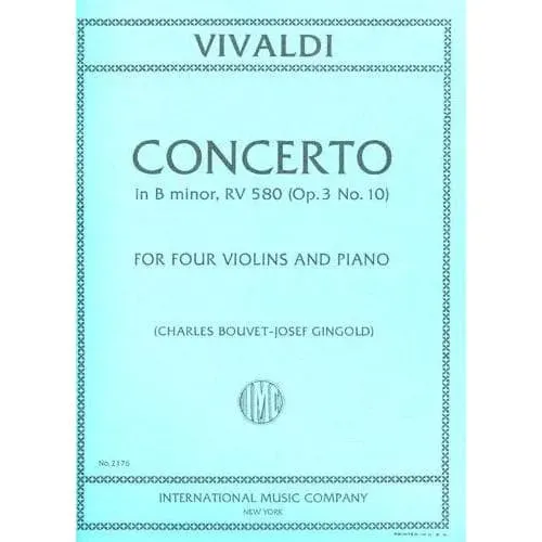 Shar Music Vivaldi Op 3 Nr 10 RV 580 Noten 4 Violinen