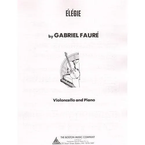 Gabriel Fauré Élégie Op 24 Noten Cello Klavier mittelschwer