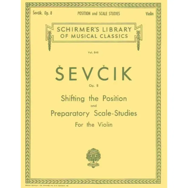 G. Schirmer Sevcik Op. 8 Violinnoten Lagenwechsel Tonleitern