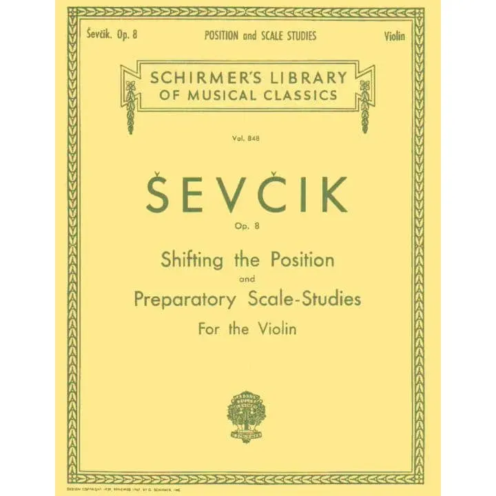 G. Schirmer Sevcik Op. 8 Violinnoten Lagenwechsel Tonleitern
