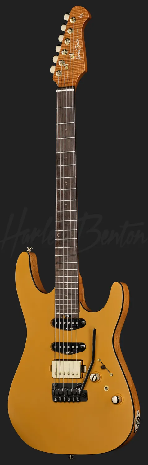 Harley Benton Progressive Fusion-IV HSS RW E-Gitarre Satin Gold